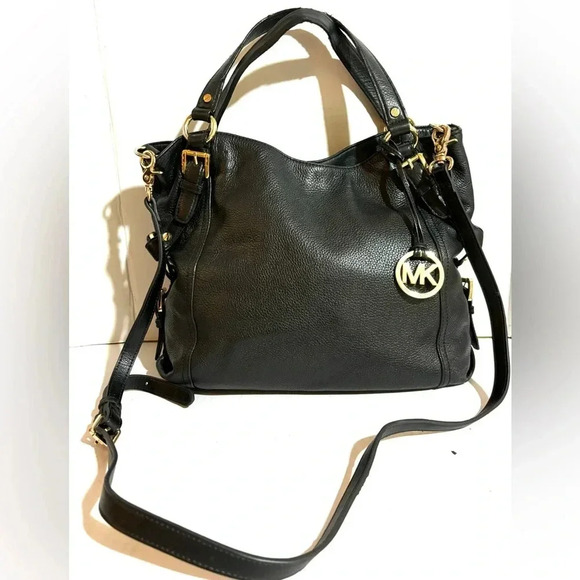 Michael Kors black leather satchel handbag - Picture 1 of 12